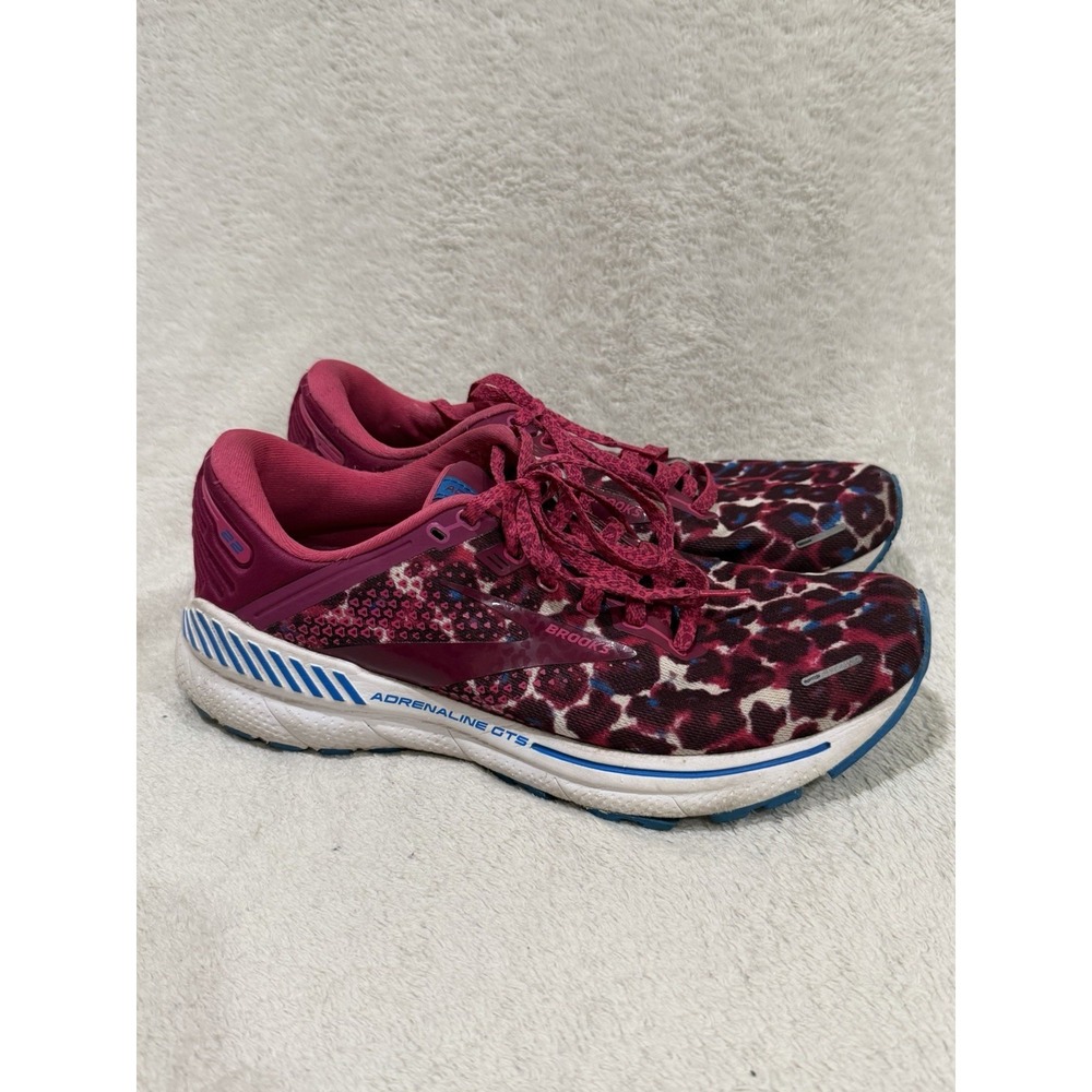 Brooks Adrenaline GTS 22 Shoes 10.5 Size Pink Leopard Running Comfort Sneaker